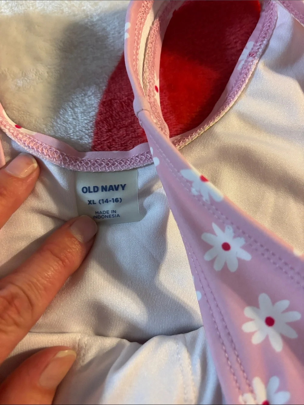 Old Navy Pink Daisy Tie-Front Bikini Top and Bottoms
